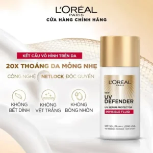L'Oreal Paris Sunscreen Anti-Premature Aging Uv Defender Serum Protector Invisible Fluid 50ml